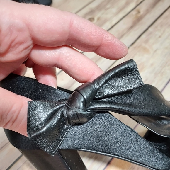 Yves Saint Laurent Rive Gauche black peep toe heels 36.5 - Picture 10 of 16